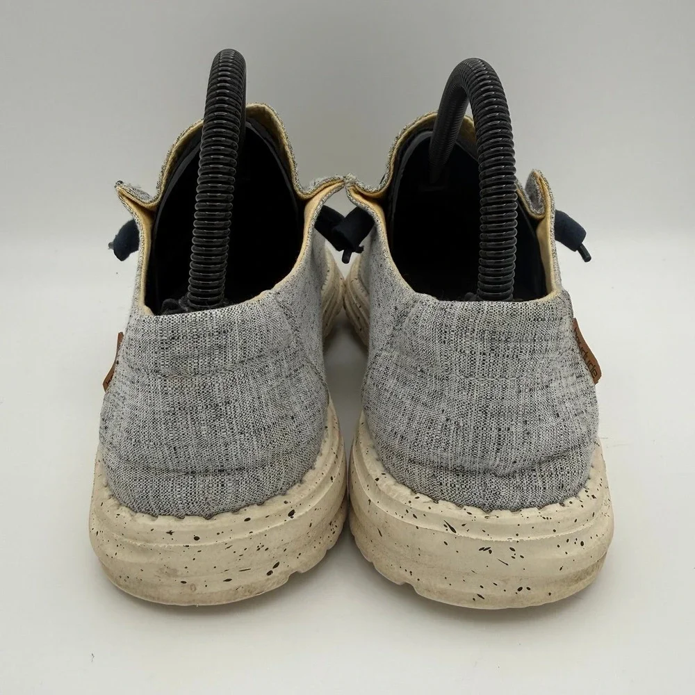 Women's Hey Dude Wendy Chambray White Blue Canvas Slip-On‎ Comfort Shoes Size 8